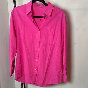 Vibrant Pink Button-Up Shirt